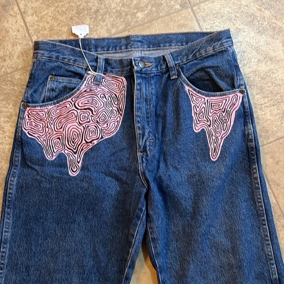 Hand crafted Wrangler denim, jeans, men's regular fit waist 32x30 - Picture 2 of 7